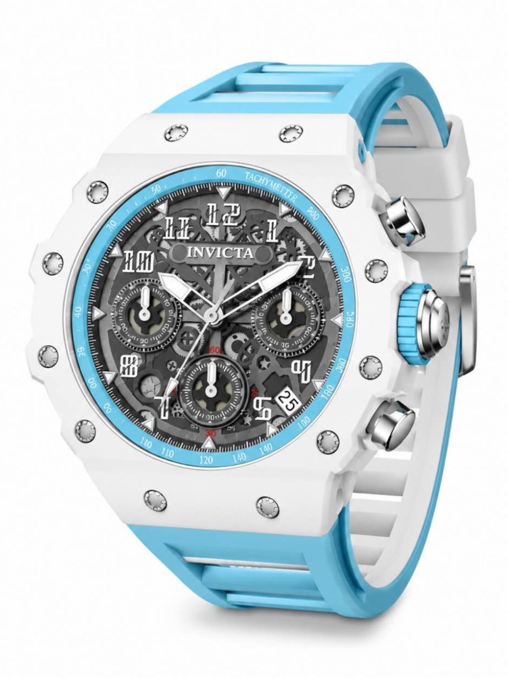 Invicta Racing Apexium Light Blue & white Unisex Watch - 41mm,New